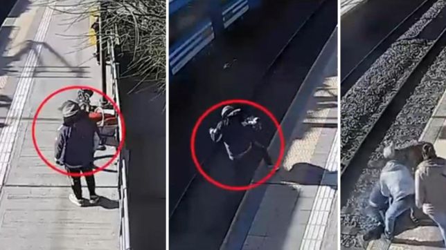 video: un hombre se cayo a las vias del tren roca y se salvo de milagro