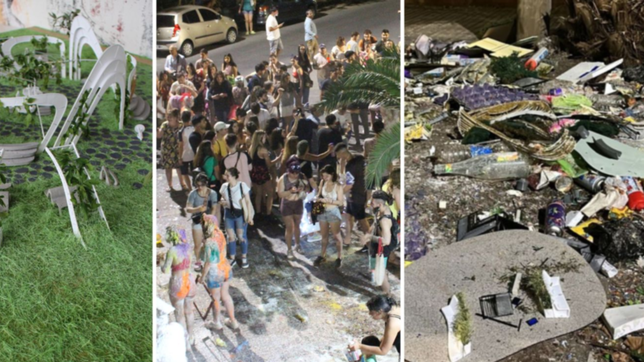 recibida, festejos y fuerte polemica por el destrozo de maquetas en la facultad de artes