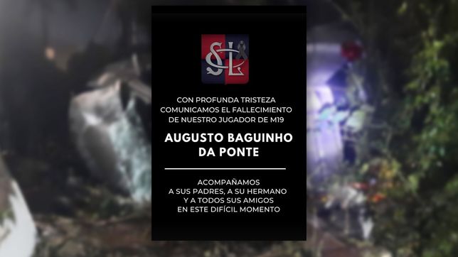 el club san luis despidio al joven  que volco con su auto y murio