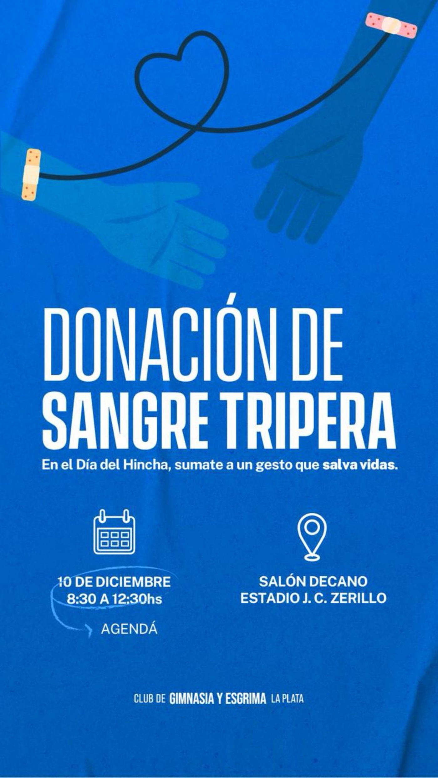 La invitación de Gimnasia a la colecta de sangre