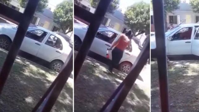 video: acuso a su expareja de abusar de su hija y le destrozo el auto a martillazos