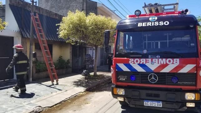 cocinaba papas fritas, se las olvido y causo un incendio: un nene de 7 anos tuvo que ser rescatado