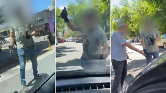 insolita pelea entre un skater y una automovilista en pleno centro de la plata