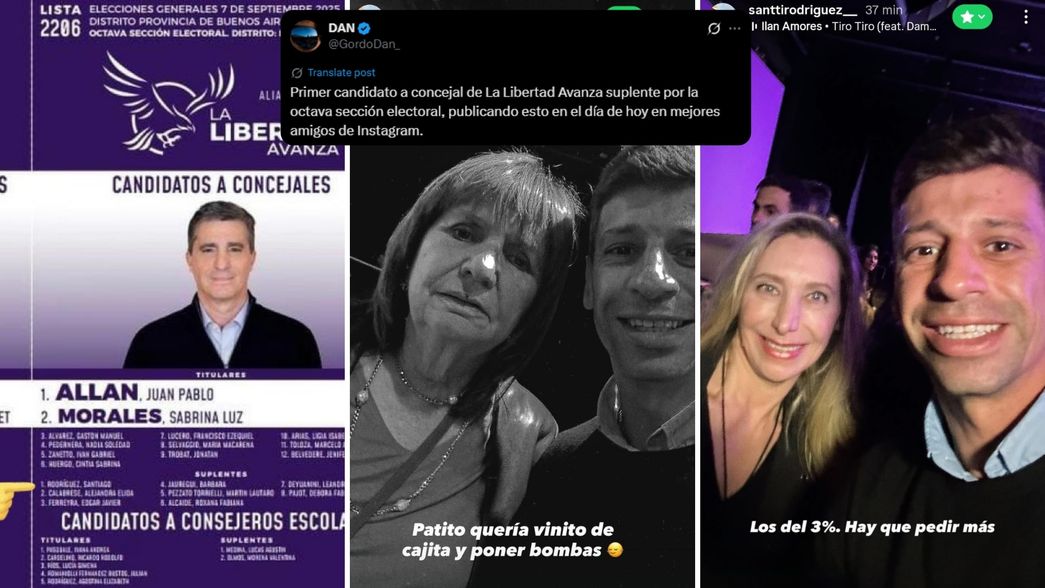 Un candidato de La Plata estuvo en el búnker de LLA y subió fotos burlándose de Karina Milei y Bullrich
