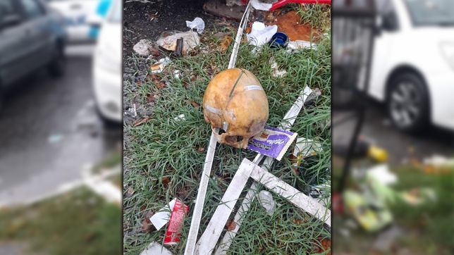 encontraron un craneo humano en un canasto de basura en la plata