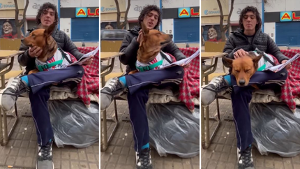 Vive en la calle junto a su perro, busca un alquiler en La Plata que acepte a su mascota y se volvió viral