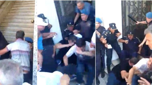 video: la protesta de los taxistas contra uber termino con empujones y palazos