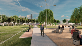 todas las fotos que muestran como sera el nuevo parque que construiran en melchor romero