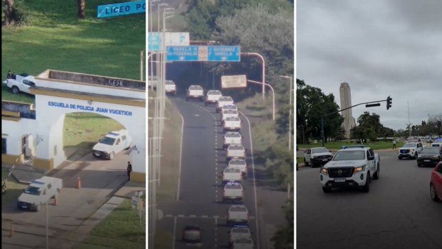 la provincia mando una caravana de 80 patrulleros para combatir el narcotrafico en santa fe