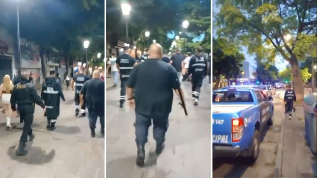 tension en el centro de la plata: la patrulla municipal frustro una batalla campal entre decenas de jovenes