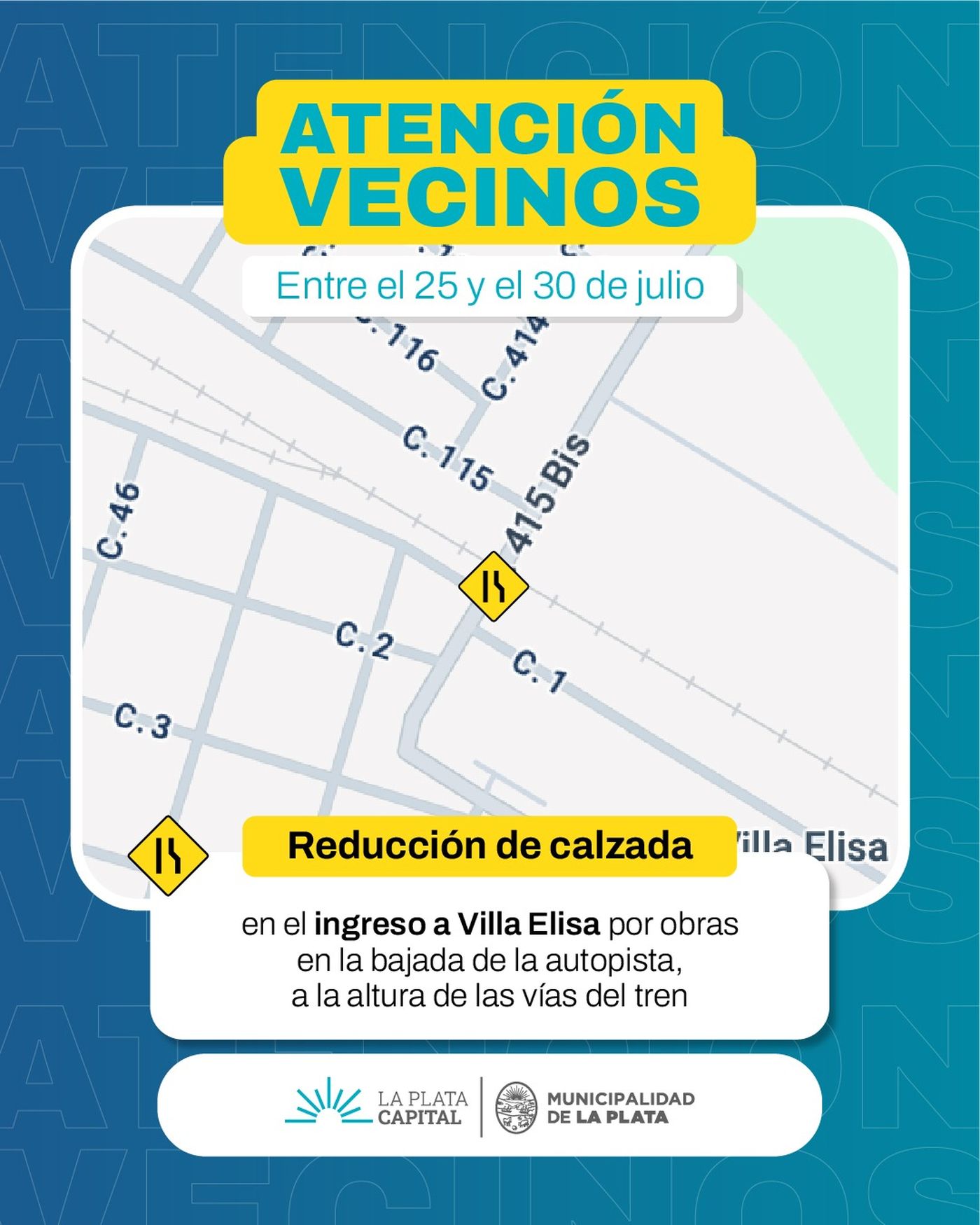 El Municipio anunció cortes en Villa Elisa por obras en la bajada de la Autopista La Plata-Buenos Aires
