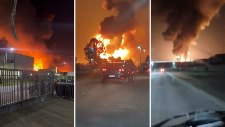 Se incendió un fábrica en Ezeiza y una brutal explosión causó pánico en la zona Se incendió un fábrica en Ezeiza y una brutal explosión causó pánico en la zona