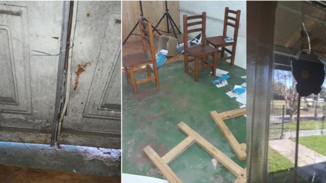 vidrios rotos, robos y destrozos en un local partidario de florencia saintout