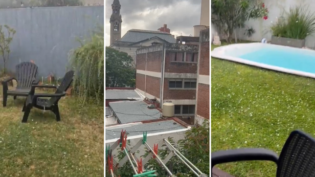 uno por uno, todos los videos de la fuerte caida de granizo que alcanzo a la plata