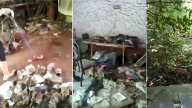 video: cansados de reclamar, entraron a la casa de un vecino acumulador y la limpiaron