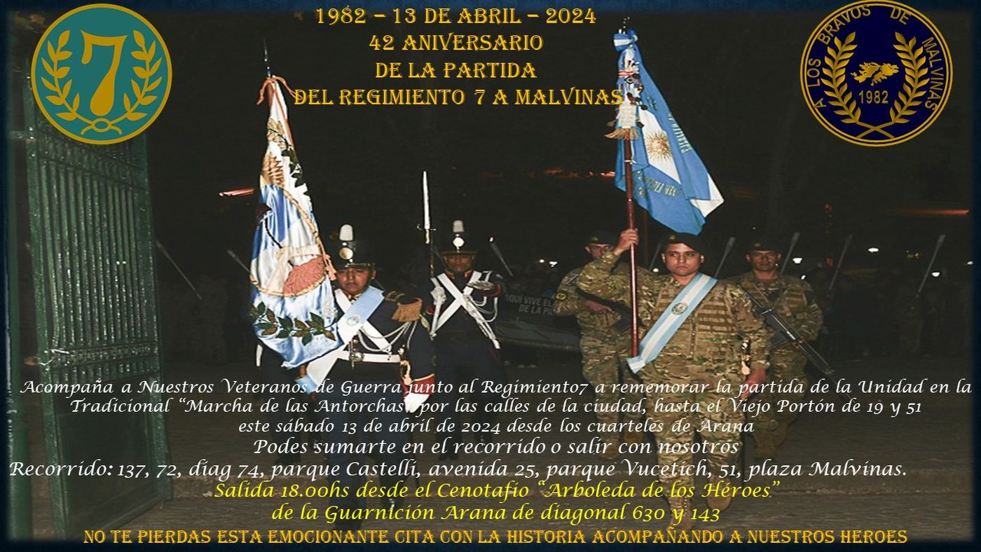 La invitaci&oacute;n a una nueva Marcha de Antorchas para recordar a los h&eacute;roes del Regimiento 7.