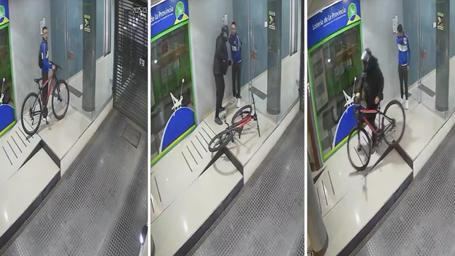 sorprendieron a un joven cuando llegaba a su edificio de la loma en bicicleta y los atraparon por un video