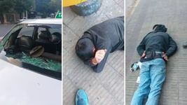 rompieron la luneta de un taxi y huyeron, pero los encontraron y casi los linchan rompieron la luneta de un taxi y huyeron, pero los encontraron y casi los linchan