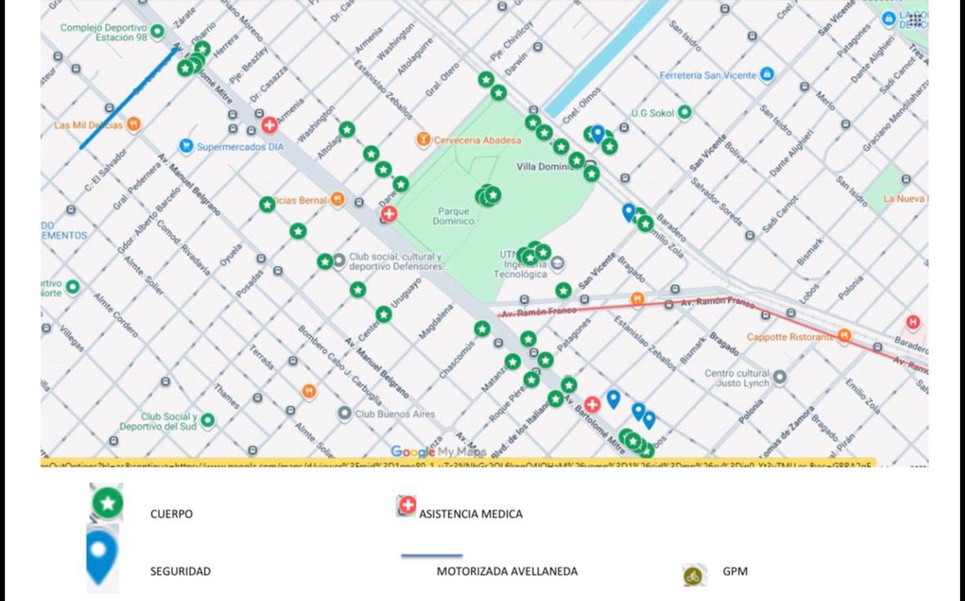 Mapa del operativo