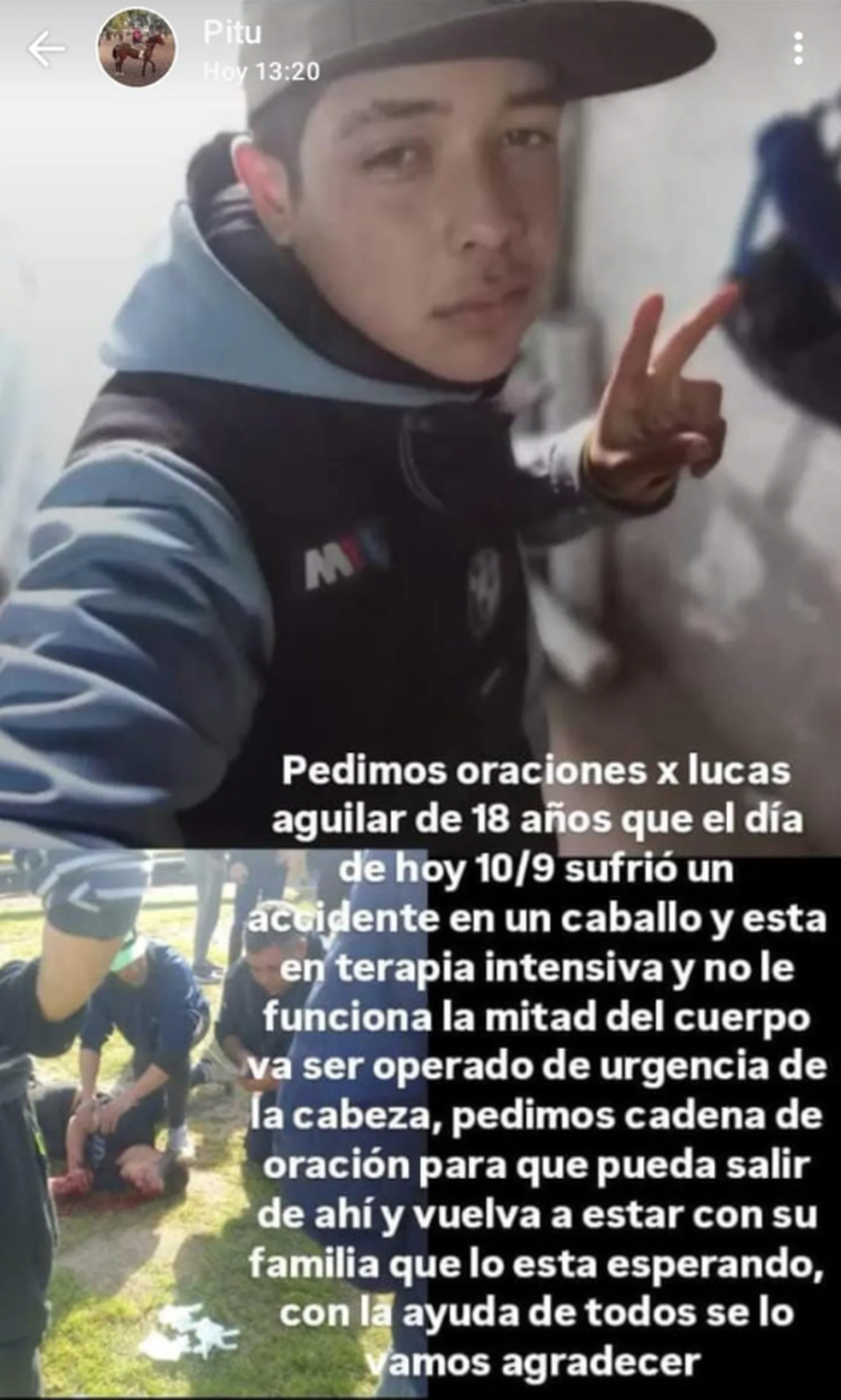 La familia del chico accidentado en Barrio Hipódromo pide orar por él