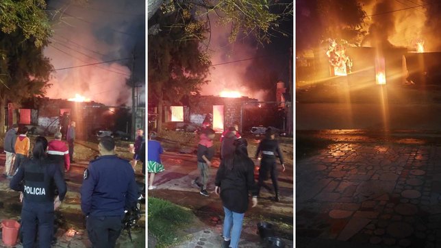 se incendio la casa de una pareja con dos chicos y todos quedaron en la calle