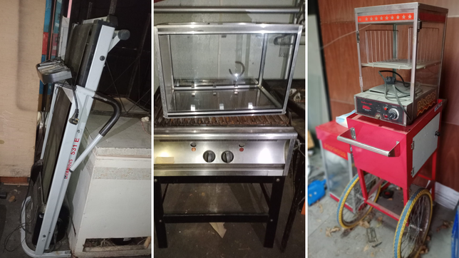 lanzan una venta de garaje en un galpon de la plata y rematan desde hornos hasta aparatos de gimnasio