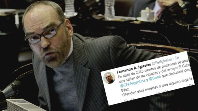 nuevo tuit de iglesias sobre la inundacion de la plata: apunto contra cfk y daniel scioli