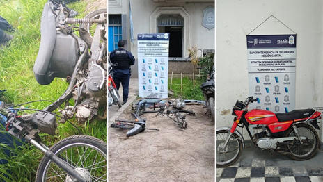 Persecución, motos robadas y un detenido tras el hallazgo de un desarmadero en La Plata
