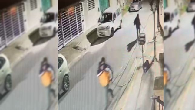 el video que muestra a dos ladrones robando cables en un barrio de la plata