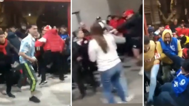 video: asi fue la peligrosa avalancha de los hinchas de estudiantes en la entrada de uno