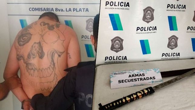 detuvieron a un violento que ataco a su ex pareja y a la policia con una katana