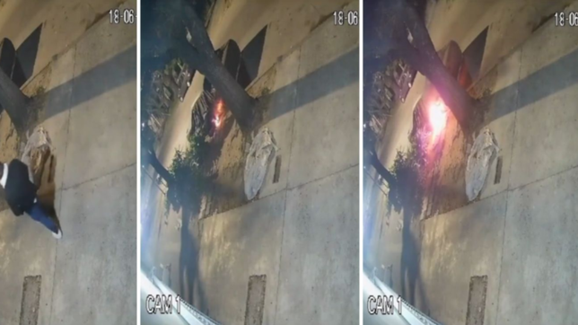 video: un quemacoches prendio fuego un taxi en el mondongo y todo quedo filmado