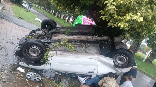 choque, vuelco y milagro en la plata
