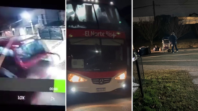 un micro engancho un cable, tiro abajo varios postes y dejo a un barrio entero sin luz