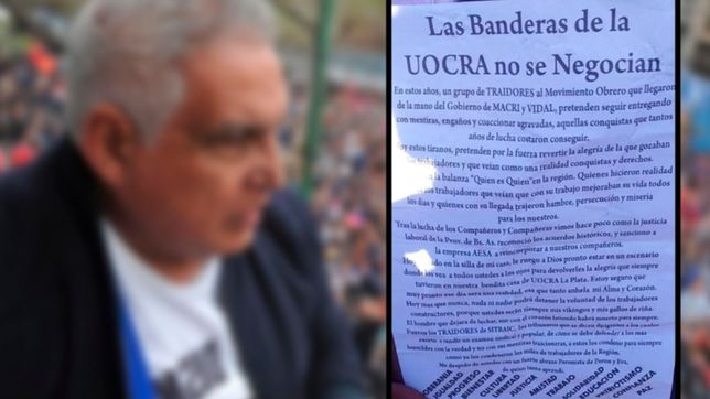 las banderas de la uocra no se negocian, la carta del pata medina que encendio la mecha