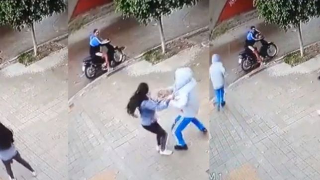 video: violento ataque de motochorros contra una joven en la plata a plena luz del dia