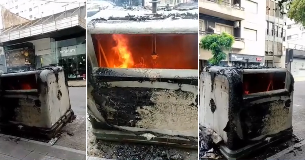 Se incendió un contenedor de basura en pleno centro de La Plata