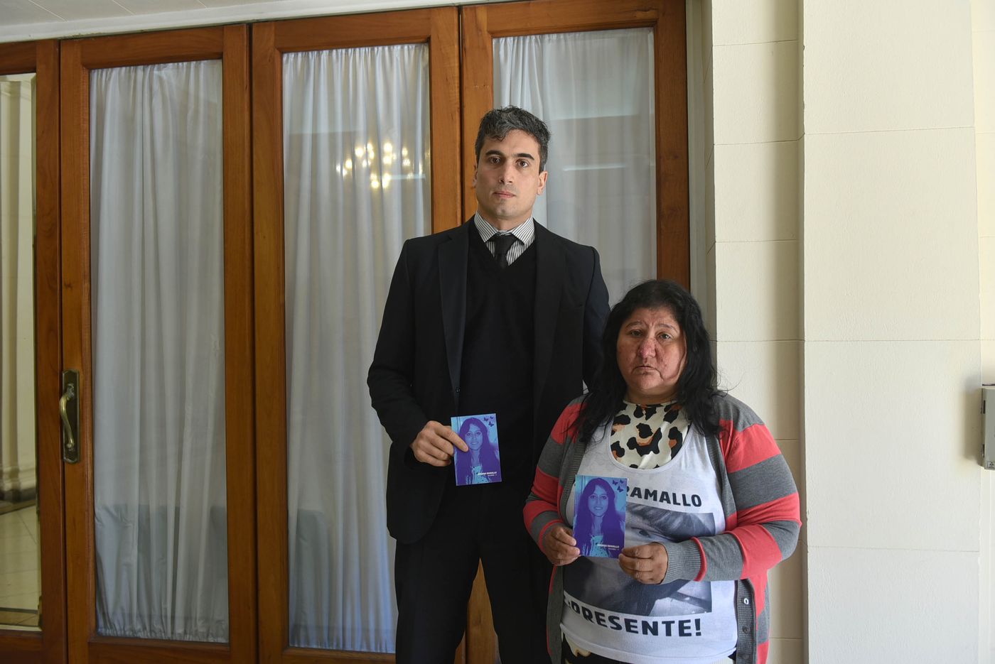 Marta Ramallo llegó al fuero Federal acompañada por uno de sus abogados, Ignacio Fernández Camillo.
