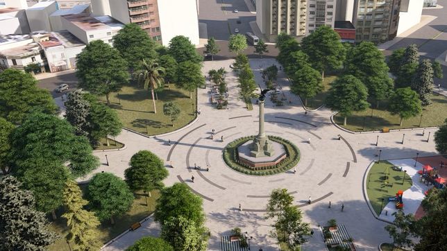 las fotos que muestran como quedara la plaza italia despues de la remodelacion