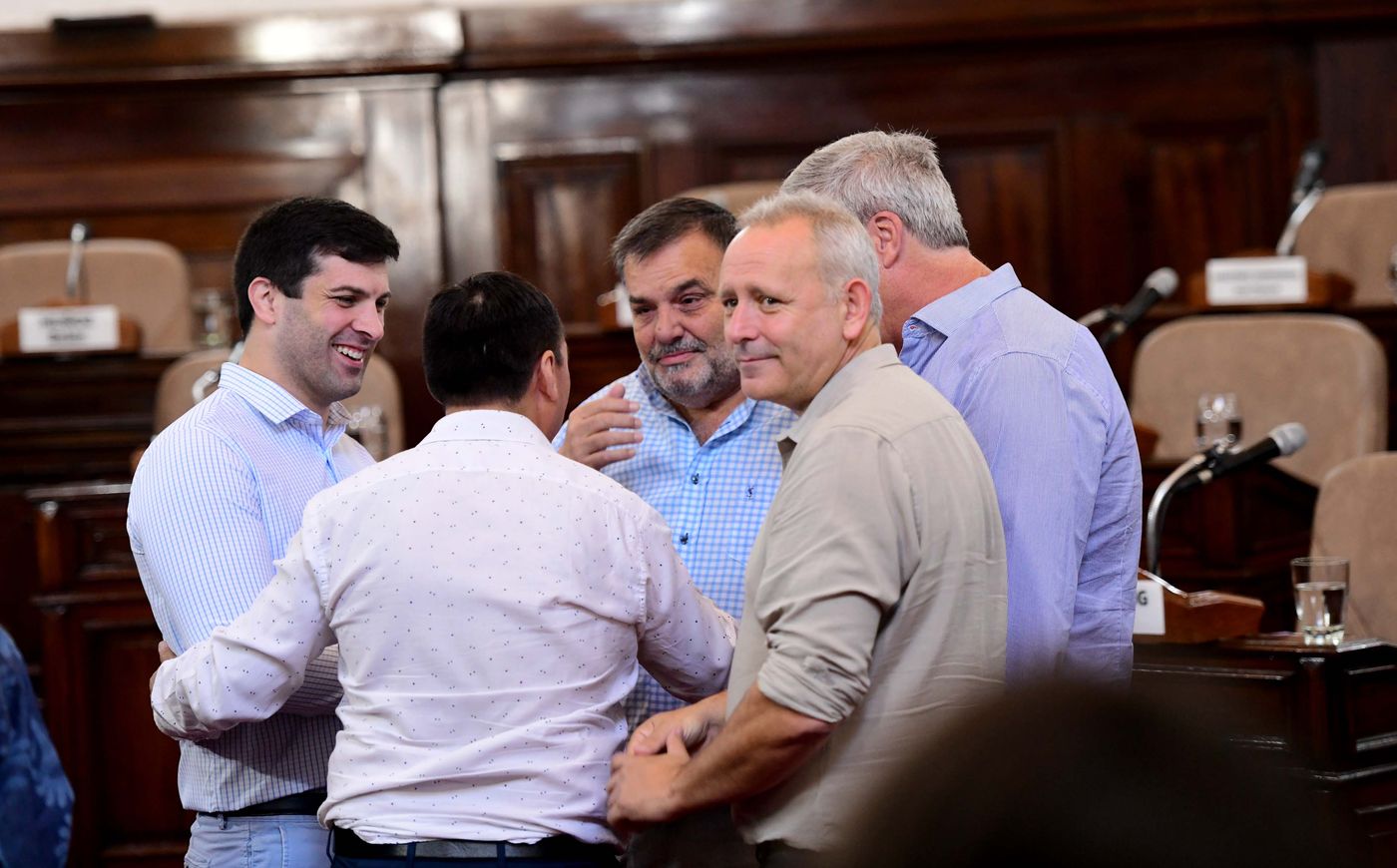 Los concejales de UxP y de la UCR en la previa de la &uacute;ltima sesi&oacute;n del a&ntilde;o.