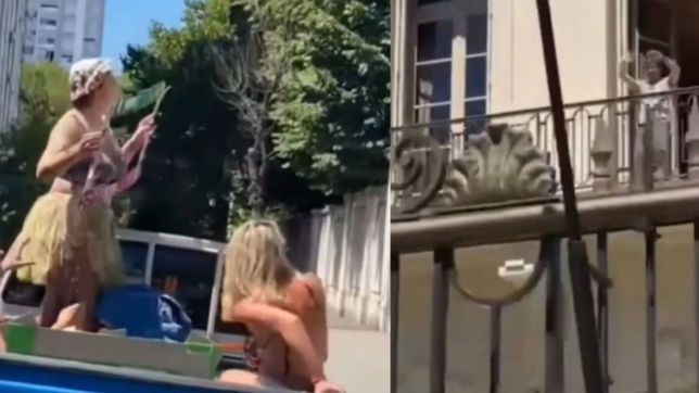 kicillof salio al balcon de la residencia en la plata para saludar a una recien recibida