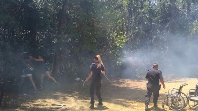 se incendio un campo a metros del golf de estudiantes y de un centro de rehabilitacion
