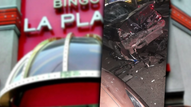 tremendo triple choque frente al bingo: un auto embistio a una bici y un micro