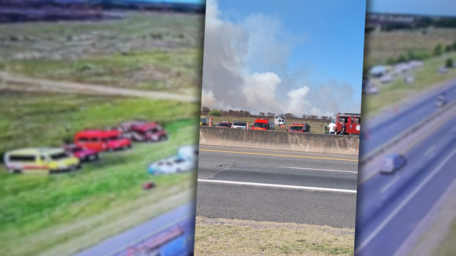 asi se ve desde la autopista el impactante incendio en la reserva de punta lara