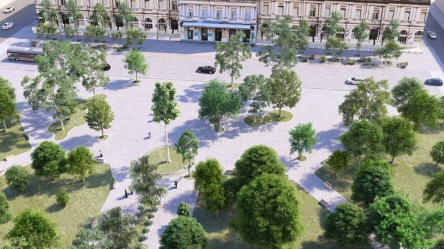 los planos de la nueva plaza san martin: asi quedara con solados uniformes, nuevas veredas y luces led