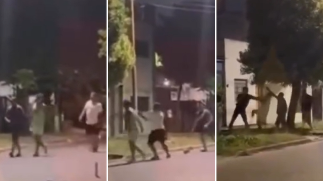 la pirotecnia causo en la plata otra pelea que termino con golpes y corridas