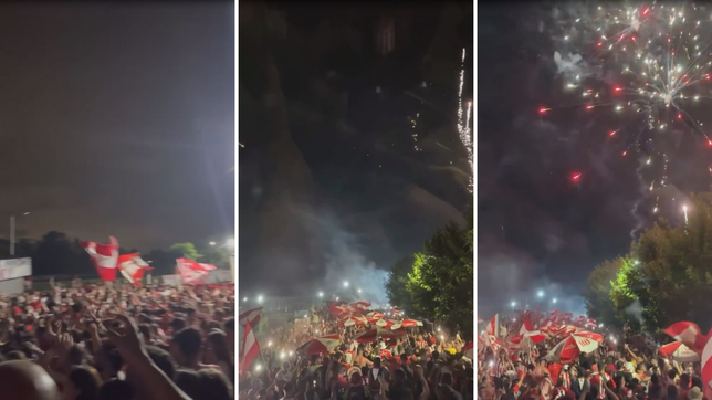 los hinchas de estudiantes recibieron al plantel en city bell tras la clasificacion a la final
