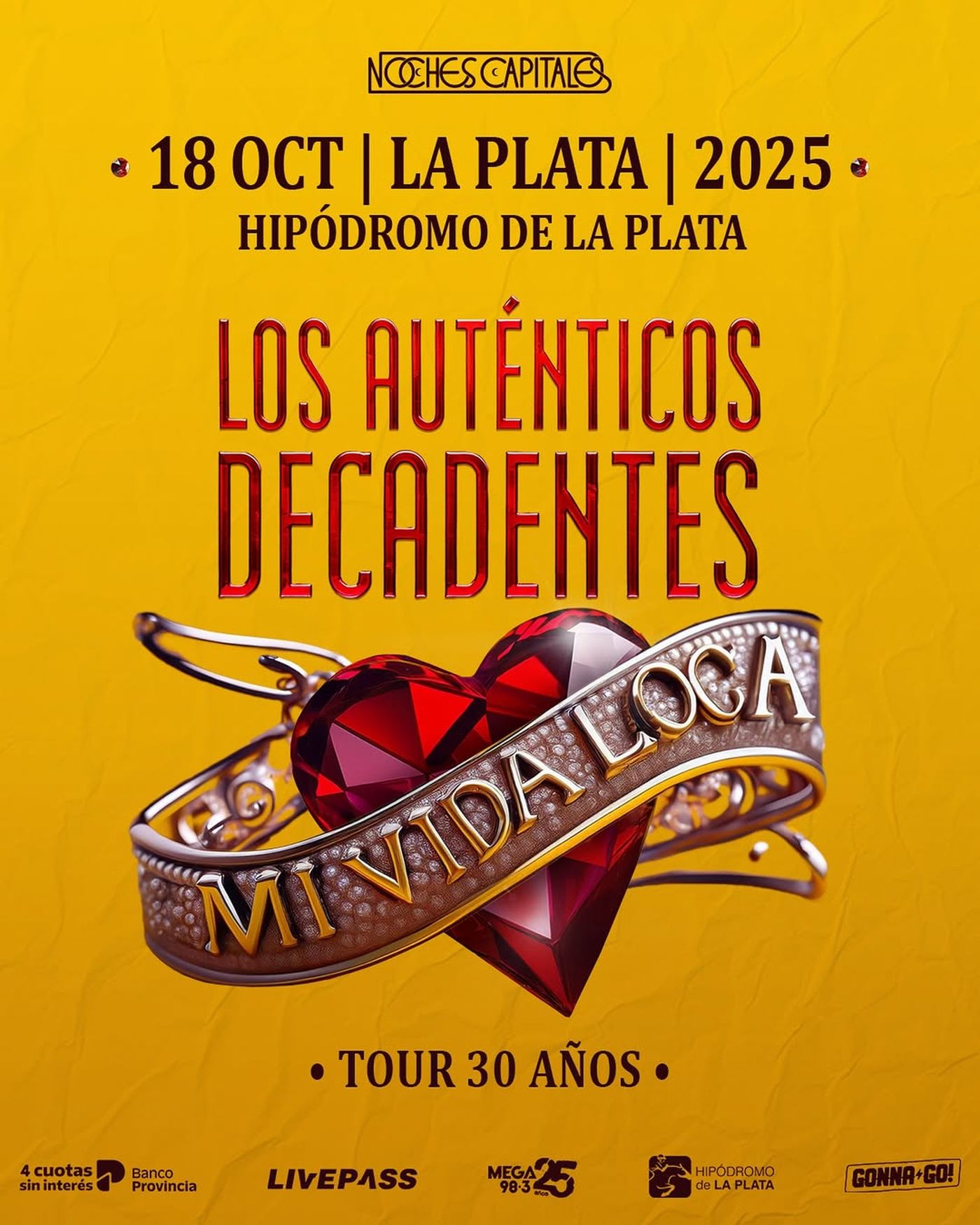 Una nueva edición de Noches Capitales se suma al Qué Hago con la presentación de Los Auténticos Decadentes