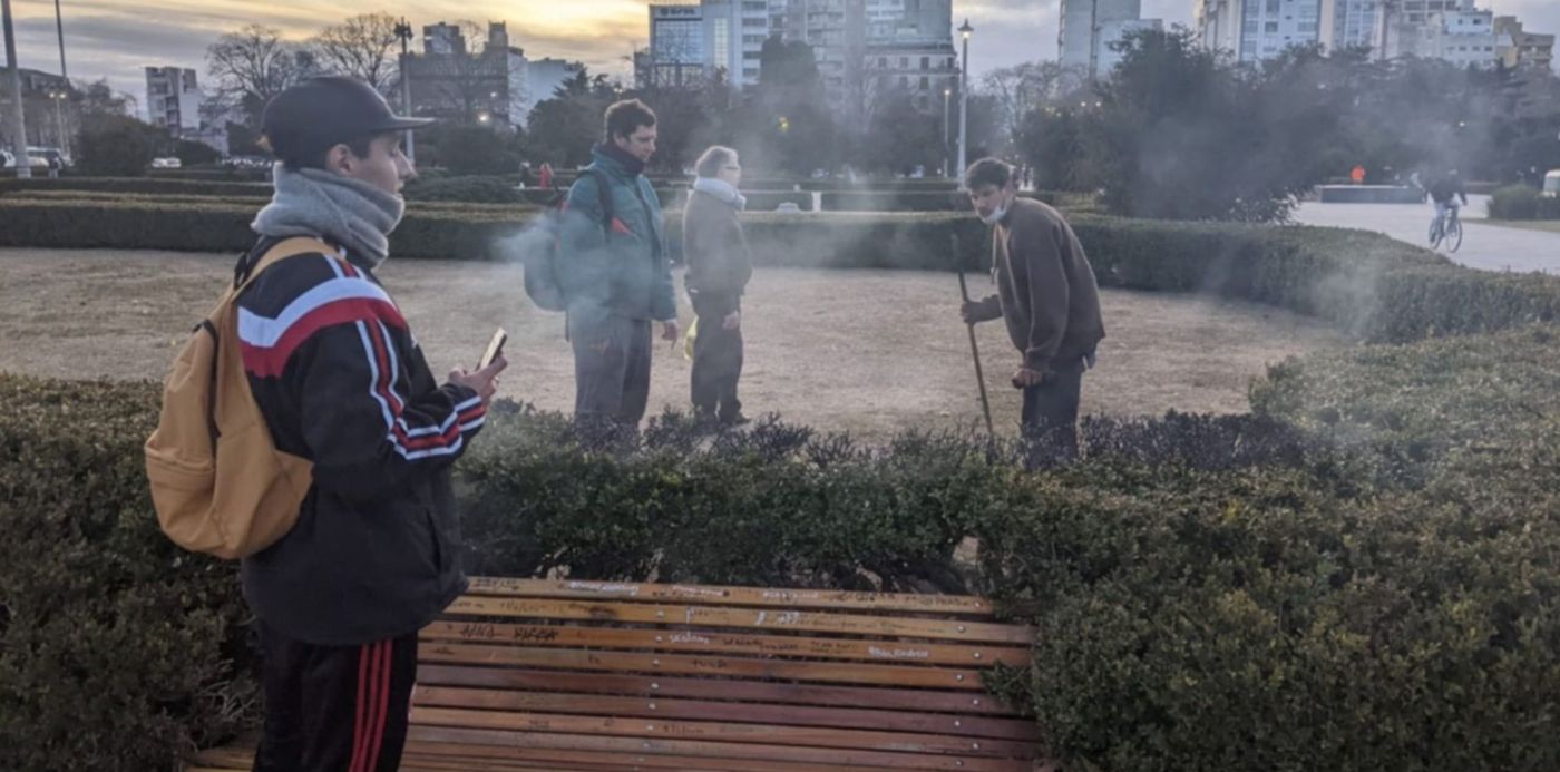 Incendio de la ligustrina en Plaza Moreno