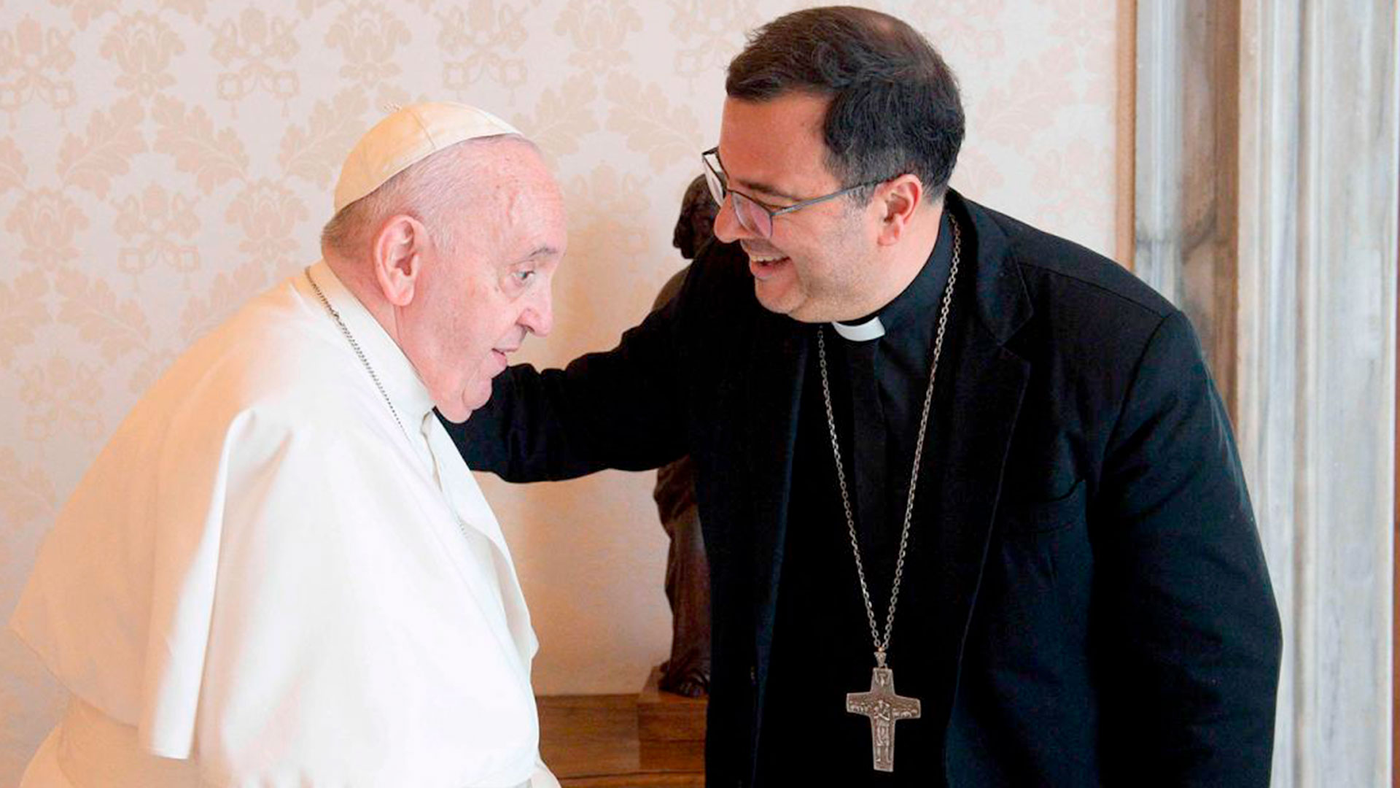 Mestre, arzobispo de La Plata, junto al Papa Francisco.